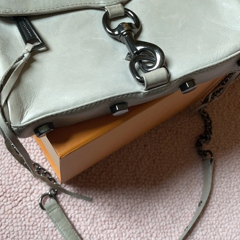 Rebecca Minkoff Crossbody Shoulder Bag Putty Gray Silver - Picture 6 of 6